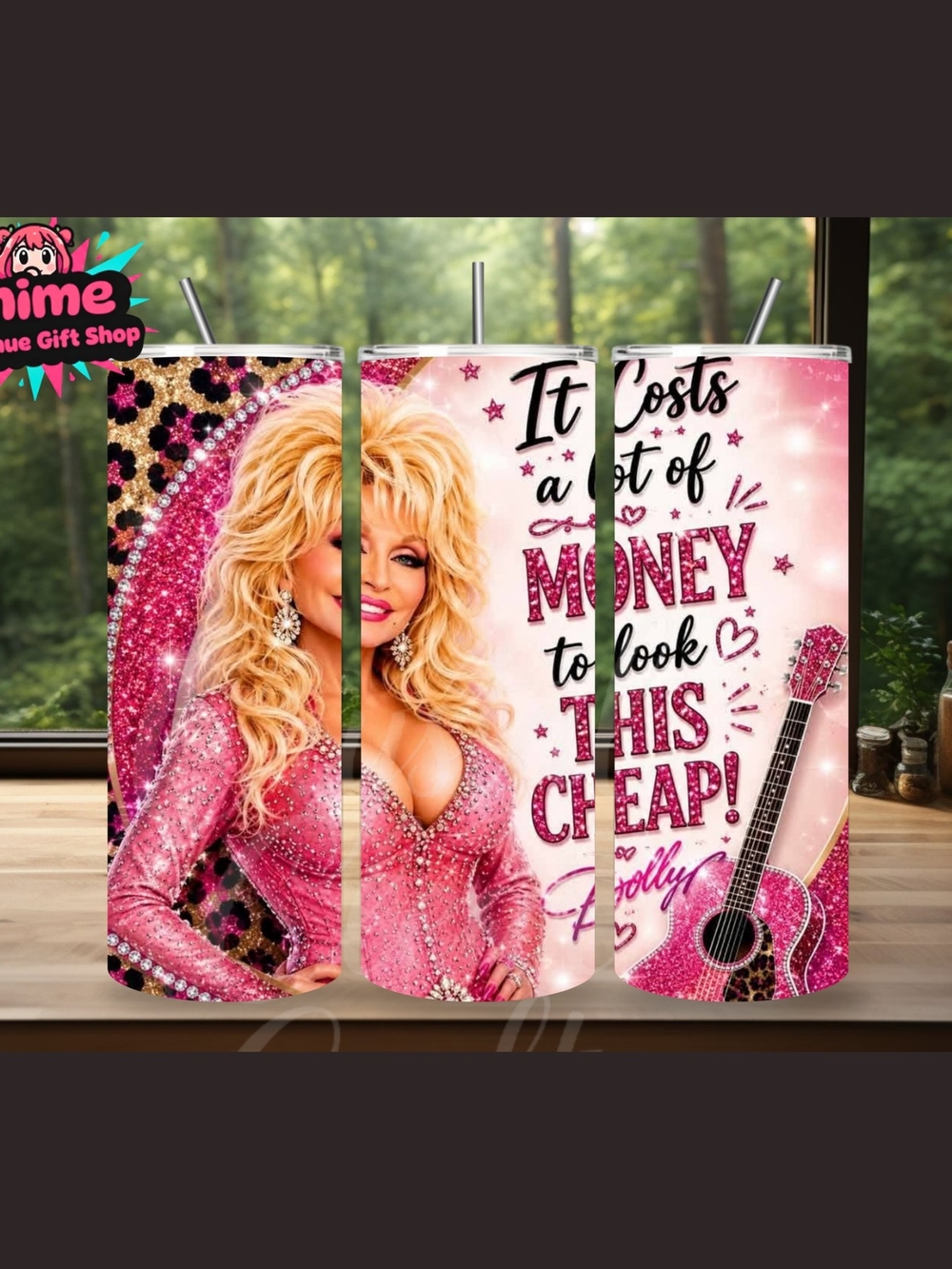 Pink Glitter Dolly Tribute 20oz Stainless Steel Tumbler